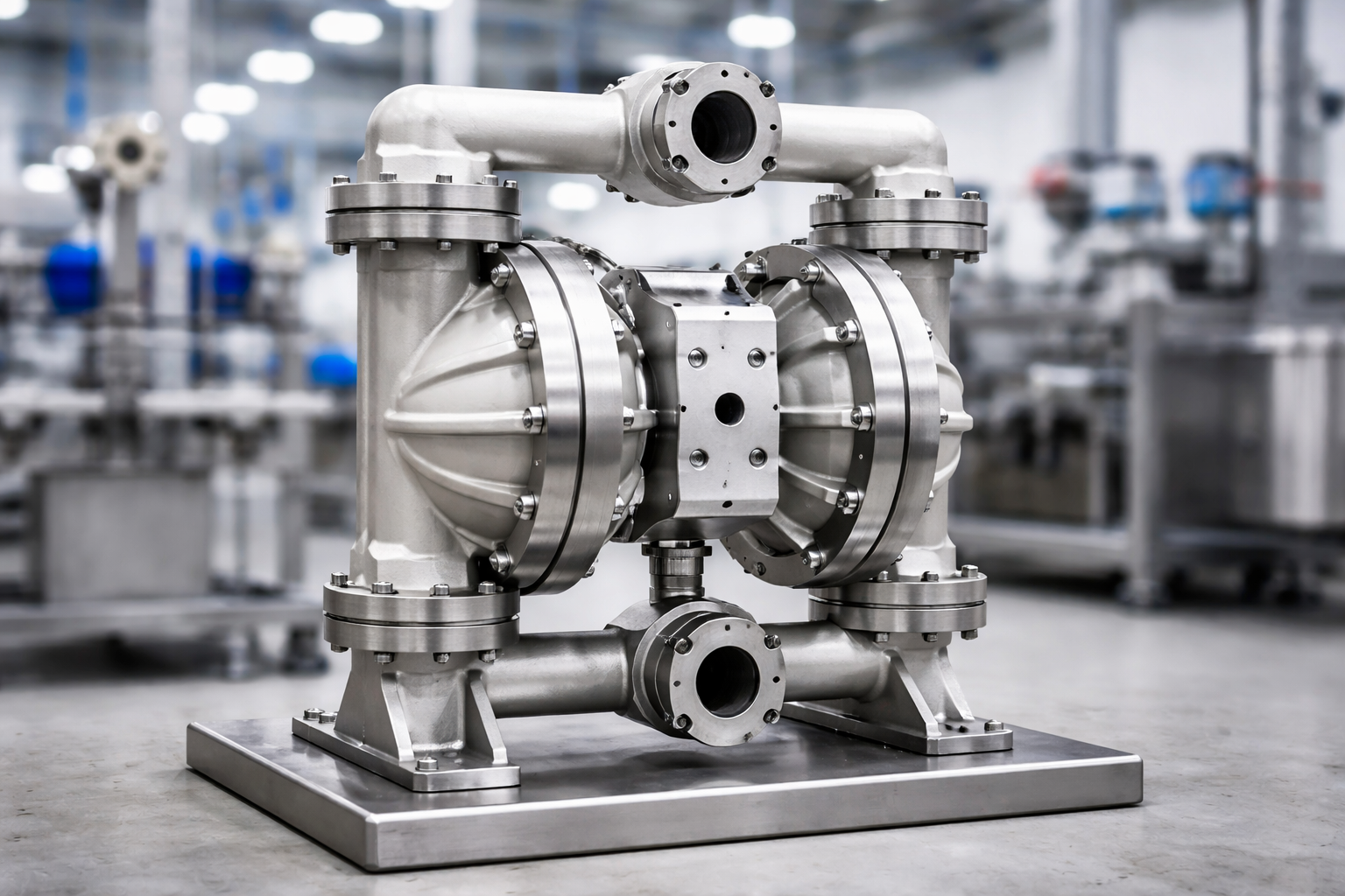 diaphragm pump used for handling corrosive and hazardous fluids in industrial applications