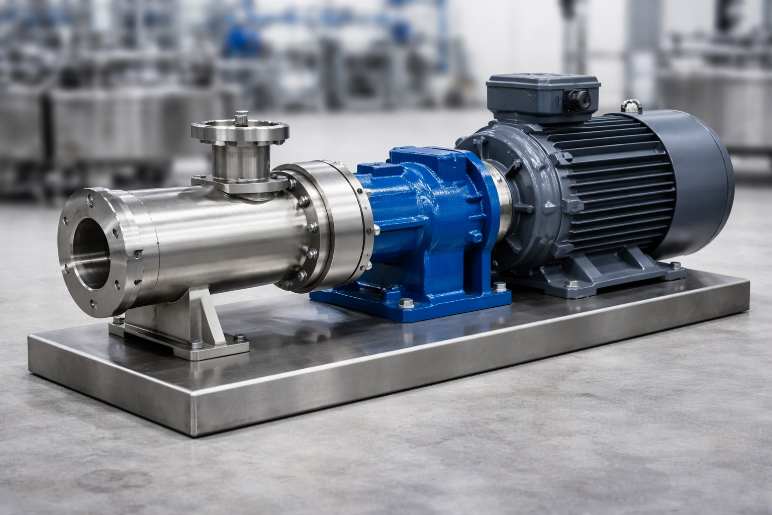 screw pump used for transferring viscous fluids in industrial applications